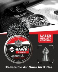 Hawki Airgun Pellets .177cal/4.5mm Caliber (9.72gr/0.63 g) .177, .177 cal.