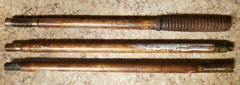 ANTIQUE GUN RIFLE SHOTGUN WOOD BRASS CLEANING ROD BARREL 3 PIECE WOODEN
