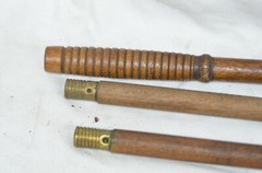 Wood Brass Cleaning Rod Gun Rifle Shotgun Barrel Wadding 3 Piece Wooden Vintage