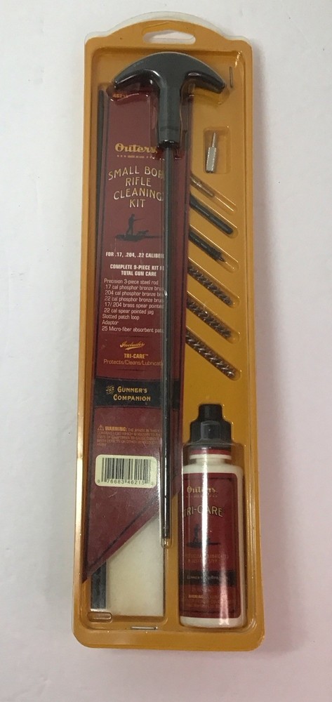 OUTERS Rifle Cleaning Kit for .17/.204/.22 Calibers Steel Rod 46215 NOS
