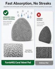 25.5″ Extra-Long Reach – Super Absorbent Coral Velvet Windshield Cleaner Gray