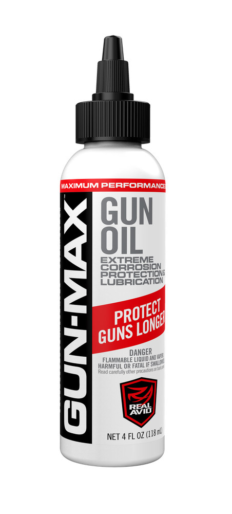 Real Avid Gun Max Gun Oil 4 oz Bottle Cleans Lubricates AVBMGO4L