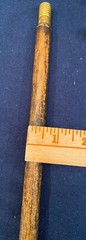 Vintage Wood 3 Piece Shotgun Cleaning Rod With Soft Tip, Brass couplings