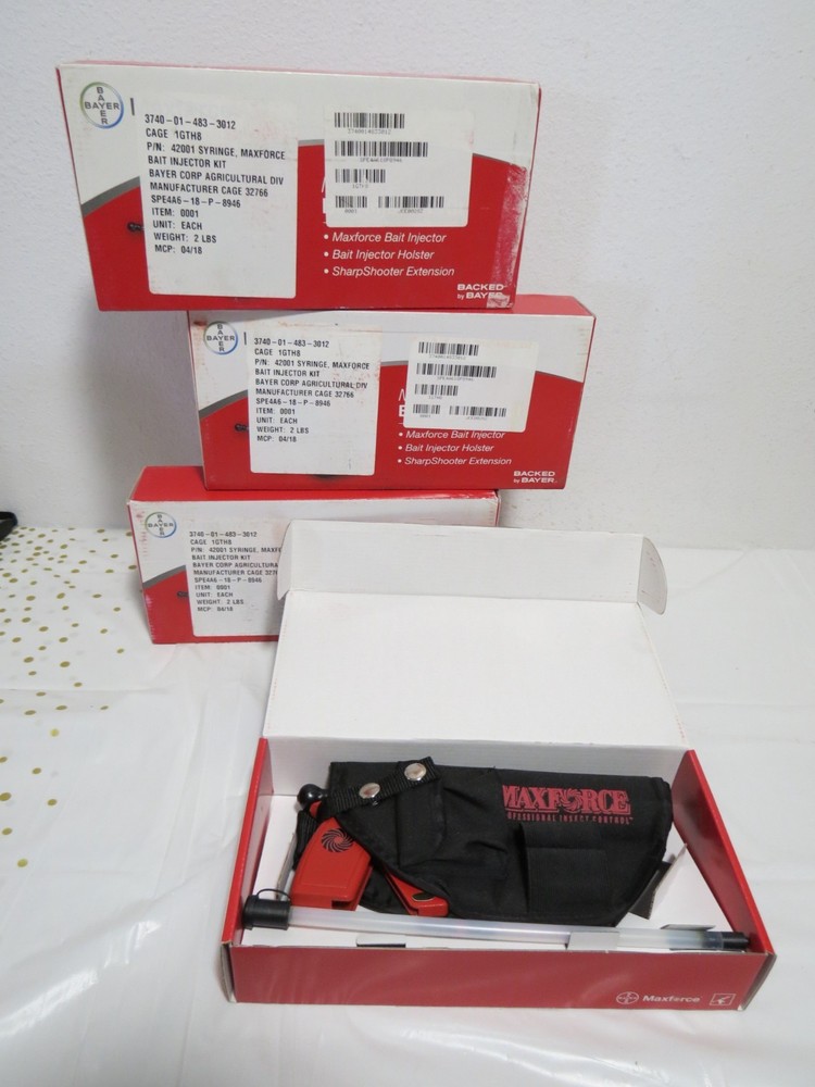 Maxforce Professional Bait Gun Kit BA42001 Syringe and Holster Lot of 4