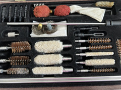 Gun Cleaning Kit in Wooden Box – Estate Sale Find- Used/Unbranded