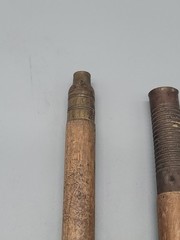 Vintage Antique 25″ Hickory Wood 2-Piece Shotgun Cleaning Rod 1 Brass Fitting