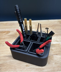 Modular Gunsmith Punch & Tool Organizer – Bench Block (5 Pocket + Punch Holder)