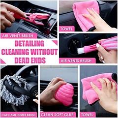 17pcs Car Cleaning Kit Car Interior Detailing Kit with High Power 17PCS Pink
