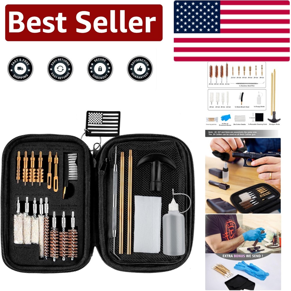 Comprehensive Gun Cleaning Kit with Laser Engraved Tools – Easy Organization