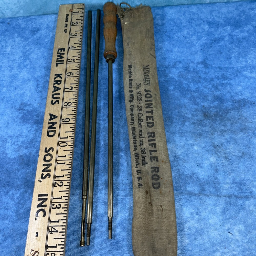 Marble’s Jointed Rifle Rod No. 9728 .28 Caliber & Up 36” Long Brass Vintage Mich