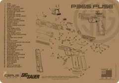 Sig Sauer P365 FUSE Schematic Handgun Mat FDE