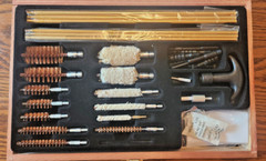 42 Pc Gun Cleaning Kit In Wood Case New Open Pack