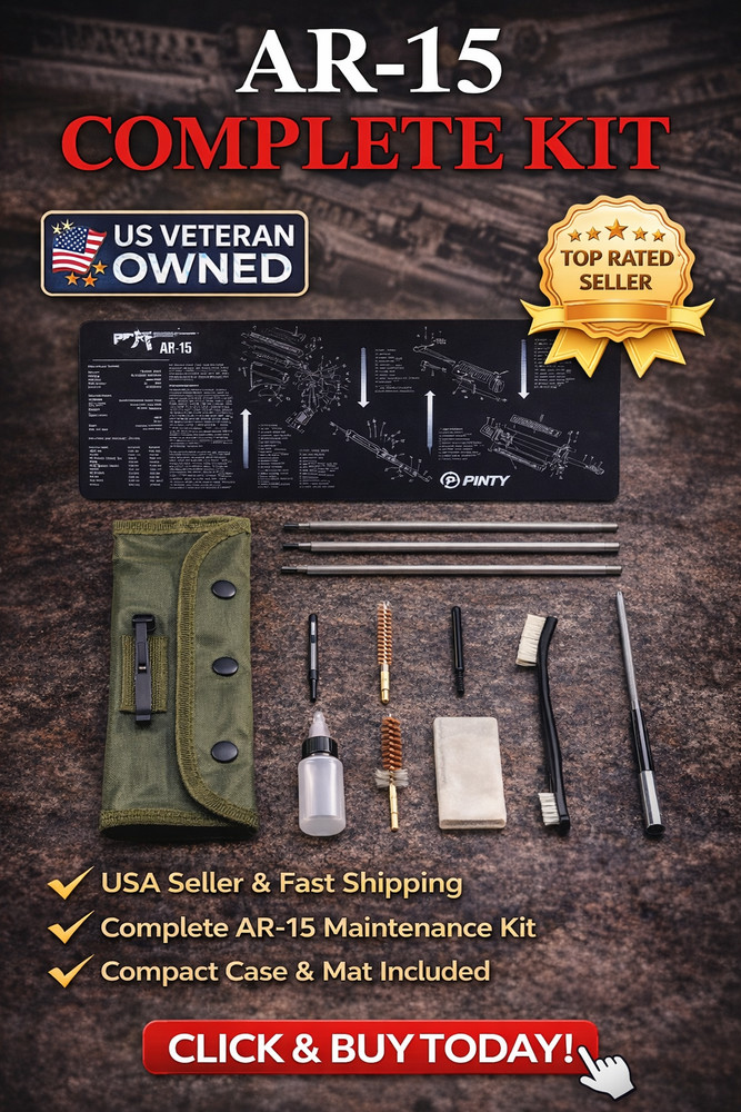 🔥 AR-15 Rifle Cleaning Kit w/ Silicone Cleaning Mat – .223 / 5.56 Maintenance