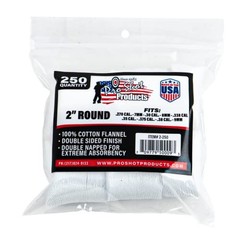 Pro-Shot 2-250 Cleaning Patches .270-.38 Cal 2″ Round Cotton 250 Pack