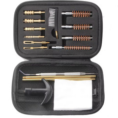 Universal Gun Cleaning Kit 16 Piece Set Bronze Bore Brushes Brass Jags