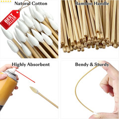 6″ Lint Free Cotton Swabs Gun Cleaning 600 500 400pcs Bamboo Handle – US