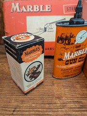 Vintage Marble Steel Case With Original Cardboard Sleeve Gun Cleaning Kit Decor