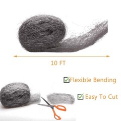 6 Pack of Coarse Steel Wool Gap Blocker for Indoor & Outdoor Pest Control