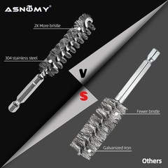 ASNOMY 12Pcs Wire Bore Brush for Drill,5/16″-1-3/16″ Stainless Steel Wire Bru…