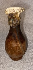 Leather Covered Plastic Squeeze Bottle With Antler Lid