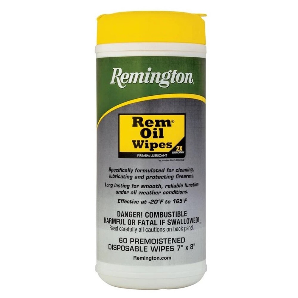 Remington Rem Oil Wipes 60 Per Canister 7″ x 8″ Disposable Premoistened 18384