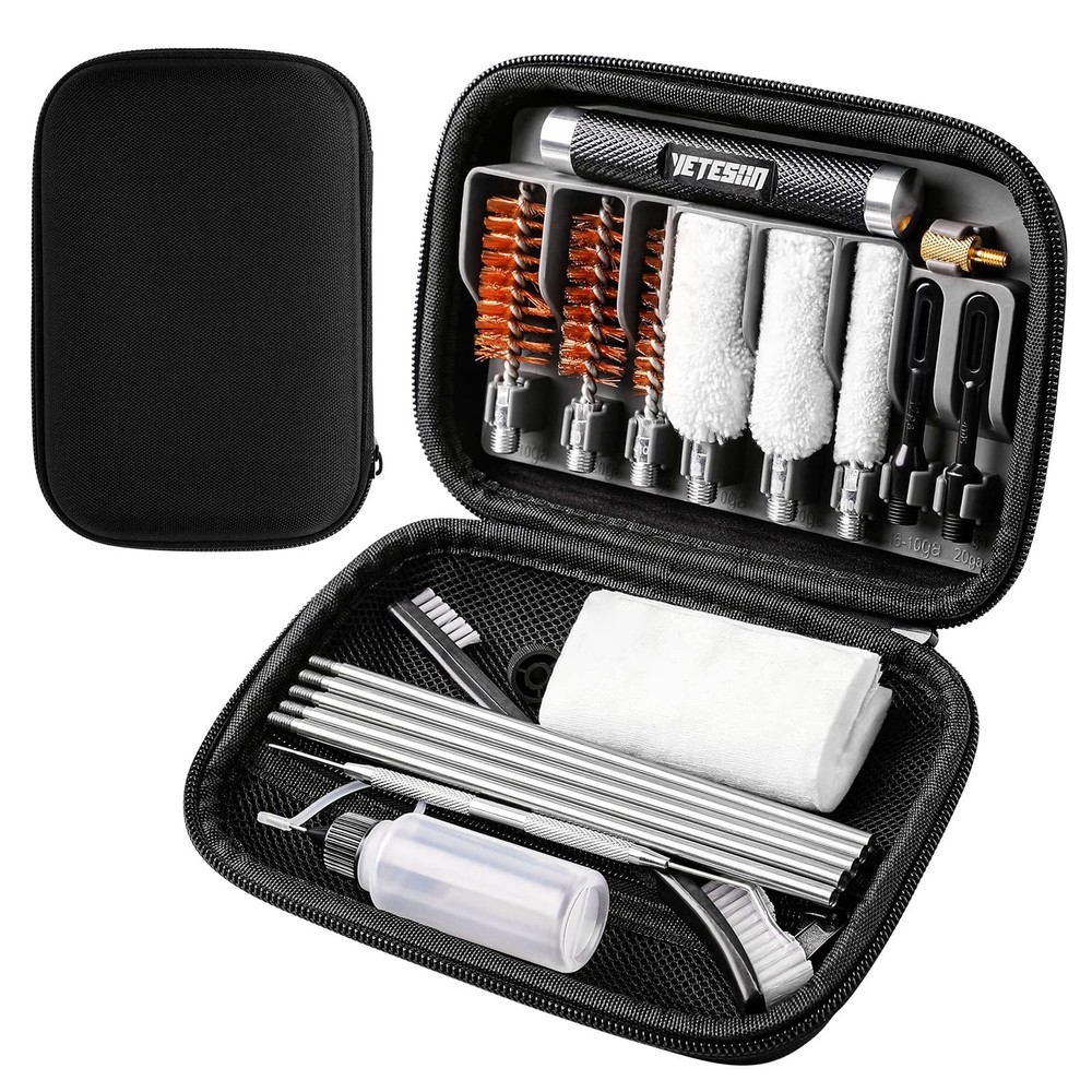 Shotgun Cleaning Kit 12 20 410 – Gauge Caliber 21 in 1 Zippered Compact Porta…