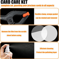 267 Pcs Card Care Clean Kit,Trading Card Cleaning Kit with Fixing Jig and EVA