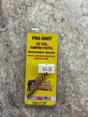 Pro-Shot Bore Brush For .22 Caliber Pistol #8-32 Threads Bronze Bristles – 22P