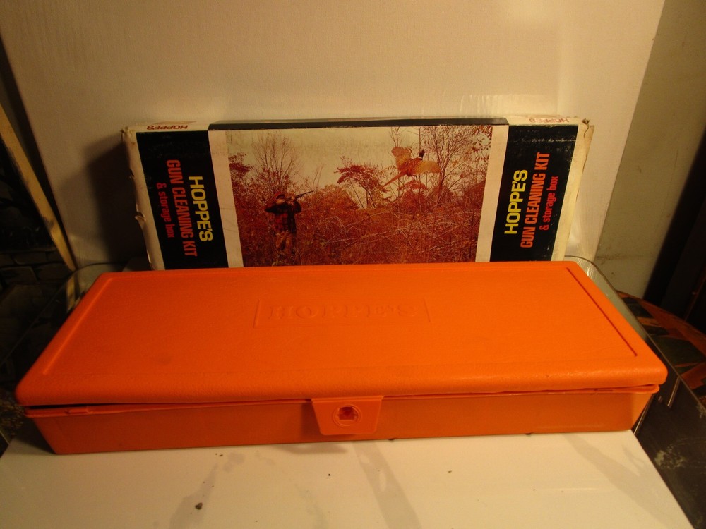 Hoppes Cleaning Kit VINTAGE With Storage Box Orange