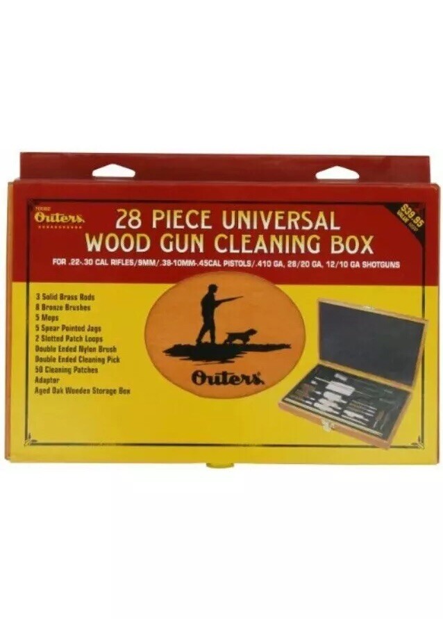 Outers 70082 28 Pc. Professional Universal Wood Gun Cleaning Supplies Box (NIB)
