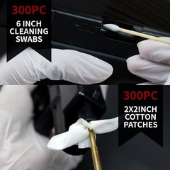 Complete Gun Maintenance Kit: 300 Patches & 300 Swabs – Perfect for All Calibers