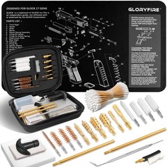 GLORYFIRE Gun Cleaning Kit Fits .22 .357/9mm .38 .40 One Size, Tactical Onyx