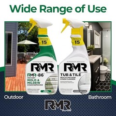 RMR Complete Mold & Mildew Stain Eraser System – No-Scrub Tub & Tile Cleaner +