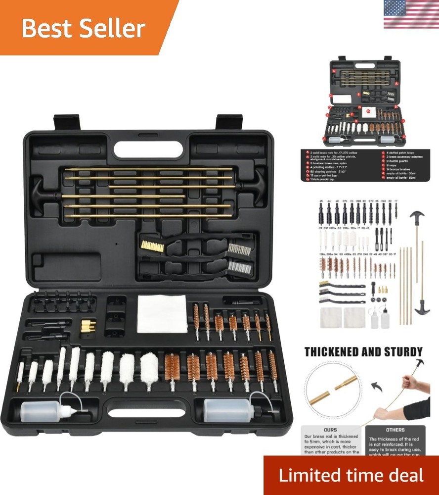 Deluxe Gun Cleaning Kit for Pistol, Shotgun, and Handgun – Organized & Efficient