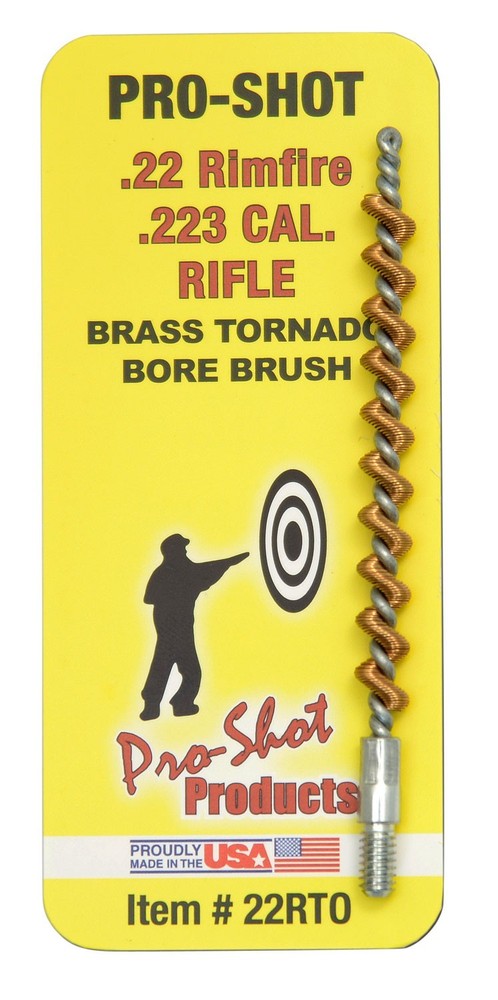 Pro-Shot 22RTO Tornado Bore Brush .22/ .223/ 5.56mm Cal Rifle #8-32 Thread Brass