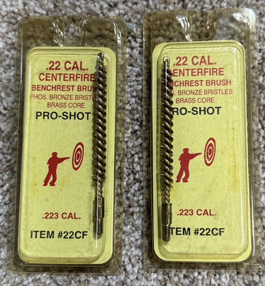 Pro-Shot .22 CAL Rifle Centerfire Benchrest Brush Bronze Bristles Brass Core