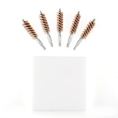 5PCS Bronze Bristle Bore Cleaning Brush .357cal 8×32 Thread with 50 Patches
