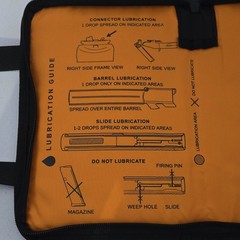 Glock Perfection Pistol Cleaning Mat Pouch, Zipper Closure, Black/Orange