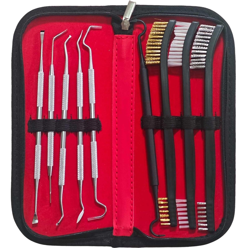 Gun Cleaning Brushes and Picks Set, DoubleEnded Brass Steel Nylon Bristle Bru…