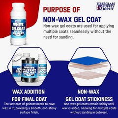 Fiberglass Supply Depot White Gelcoat Quart NO Wax 15cc Hardener MEKP