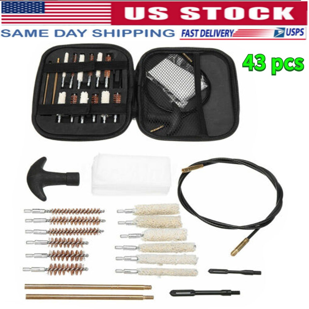 43Pcs Gun Cleaning Kit Rifle Pistol Shotgun Firearm Brush Cleaner Universal 2026