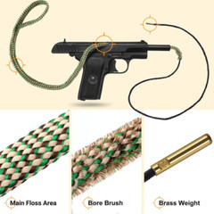 Bore Rope Gun Snake Barrel Cleaners .22 thru .45 12 20 Ga Rifle Shotgun Pistol