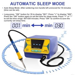 308D Soldering Station, Upgraded, 80 Watt Equivalent with 3 FEITA 308D Blue