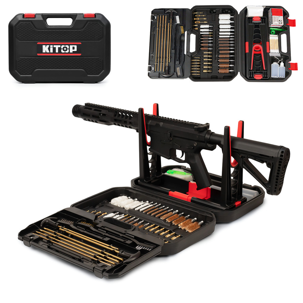 Universal Gun Cleaning Kit All Caliber w/ Stand Case Rifle Pistol CLP Wipes