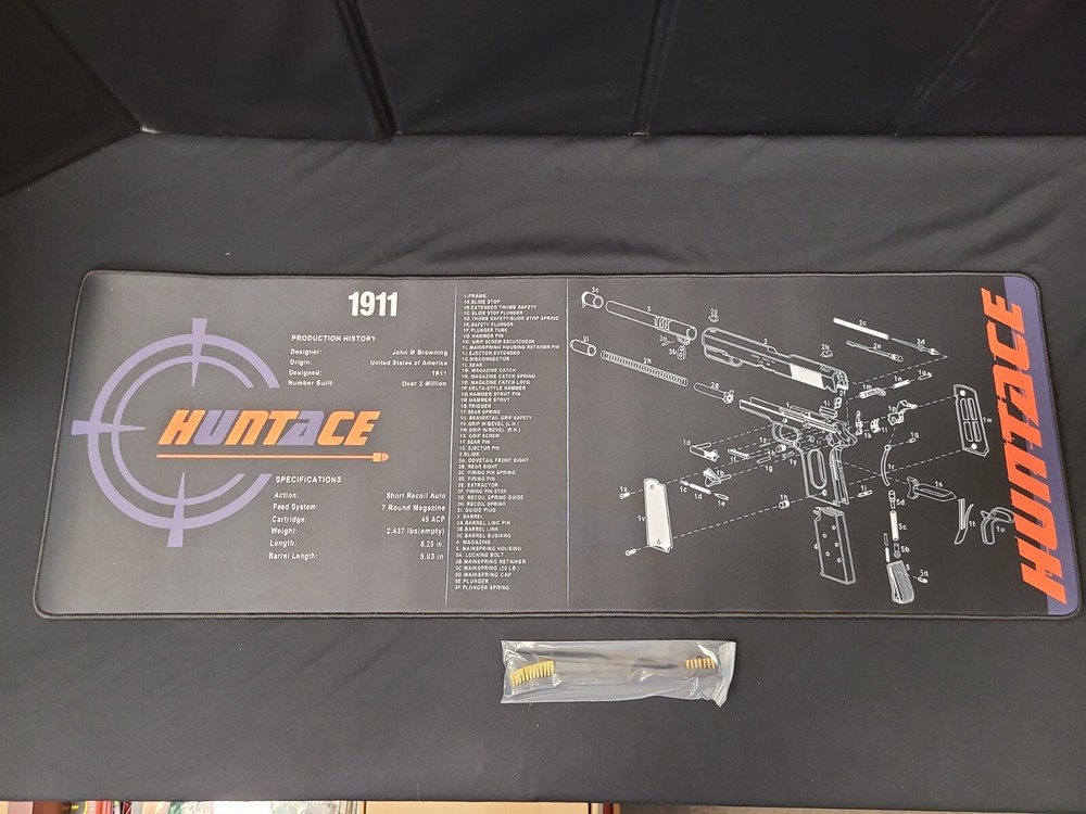 HUNTAGE – 1911 Glock Cleaning Mat AND Barrel Bushing Tool NEW 34″ x 12″