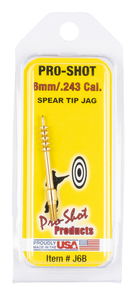 Pro-Shot Spear Tip Cleaning Jag For 6 mm/.243 Caliber Cleaning Rods Brass – J6B