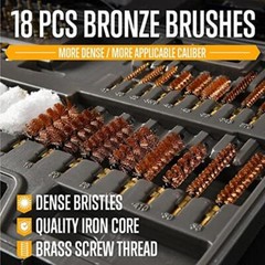 Universal Gun Cleaning Kit W/ Brass Brushes Jags Rods Cotton Mops Durable Case