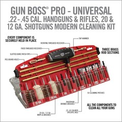 Universal Gun Cleaning Kit for 12 Ga, 20 Ga, .45, .40, 9MM, .22 Cal & More