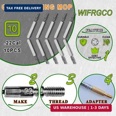 22 Rifle Cleaning Kit 10 Pack Gun Bore Brush Set with 5-40 8-32 Brass Adapter Mo