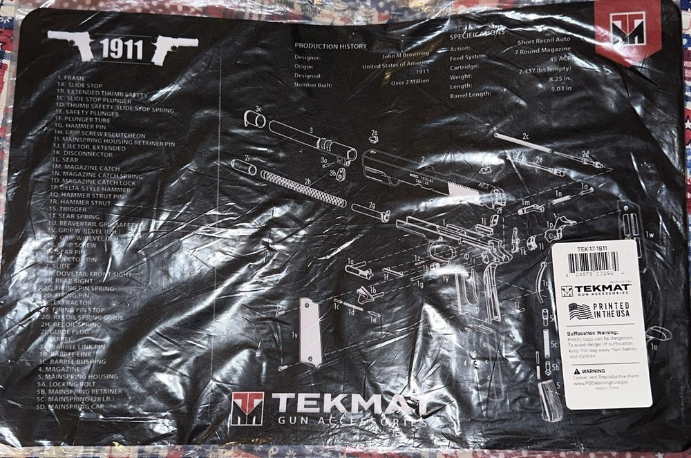 NEW TekMat Hand Gun Cleaning Mat Guide for use with 1911 TEK-17-1911